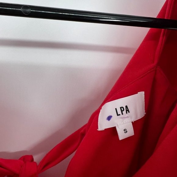 Revolve LPA Dress Off The Shoulder Red Cayenne Mini Skater - Picture 7 of 12